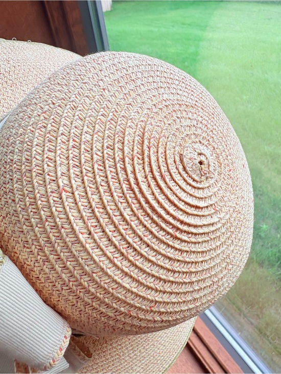 Daniele Meucci Italian Straw Sun Hat Tan Cream Green Bow Beach ?️ Made in Italy main image 8